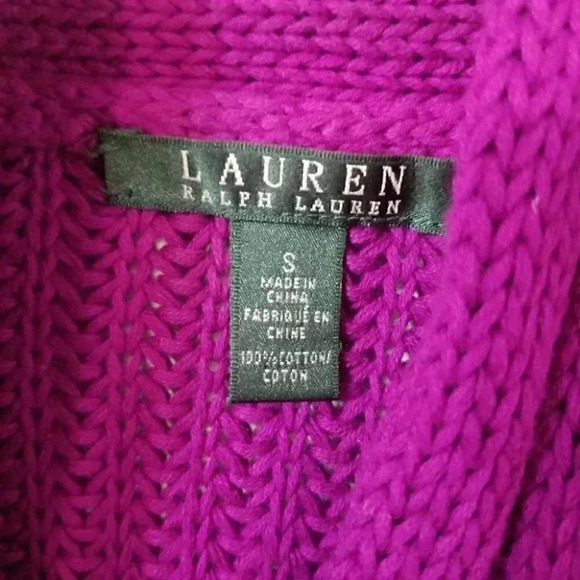 Lauren Ralph Lauren Purple Shawl Collar Knit  Pullover  Sweater - Picture 8 of 9